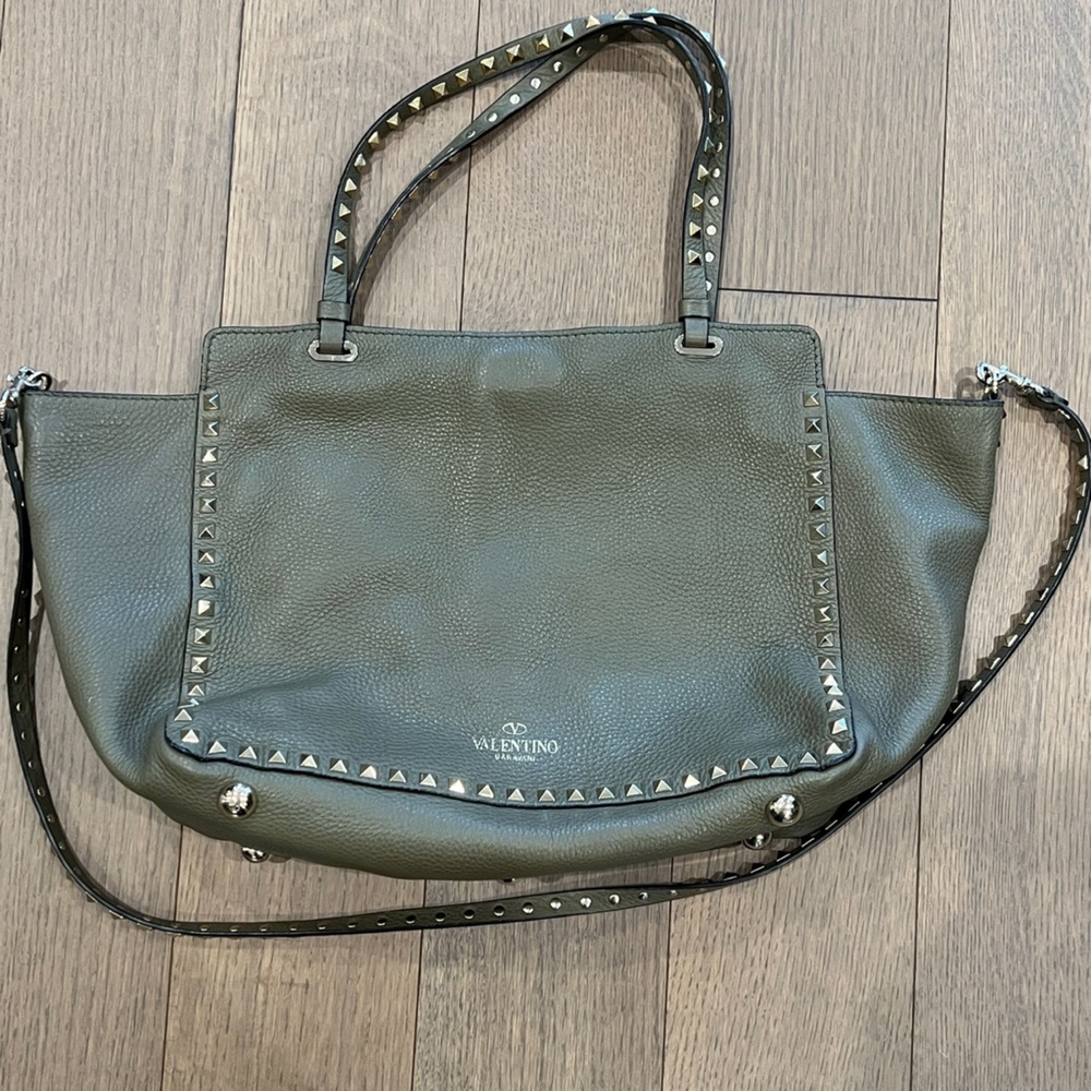 NEVER WORN RARE VALENTINO Bag. Army Green with Gold Studs.